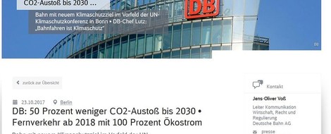 Klimaschutz bei der Deutschen Bahn: ein glatter Fake