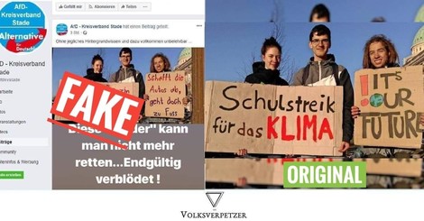 AfD fälscht Protest-Schilder demonstrierender Schüler gegen den Klimawandel