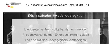 Historischer Wahl-O-Mat: Wie hätten Sie vor 99 Jahren gewählt? 