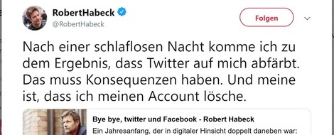 Robert Habeck verlässt Twitter und Facebook