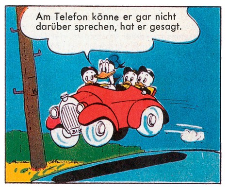 Das Auto im Comic: „Motor aus dem Jahre 1920, Räder von einem Rasenmäher ... aber es läuft!"