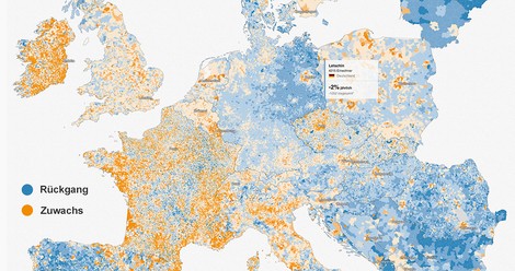 Interaktive Karte: Wo Europa schrumpft - und wächst