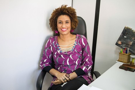 Porträt der ermordeten brasilianischen Politikerin Marielle Franco