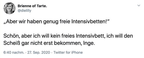 "Ich will kein freies Intensivbett – und Corona nicht mal bekommen"