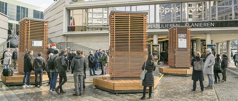 Saubere und kühle Stadtluft mit High-Tech-Moos-Bäumen