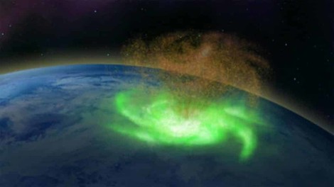 Nordpol: Weltraum-Wirbelsturm lässt Elektronen regnen