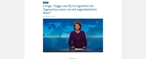 Flye Tagesschau zum Jahresjugendwort "Cringe"